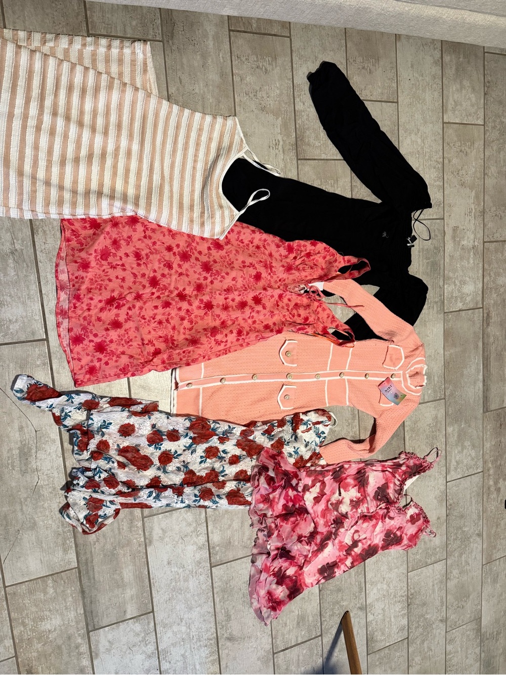 Box of 6dresseMixed Women's Dress & Cardigan Bundle - Pink, Coral, Black, Floral